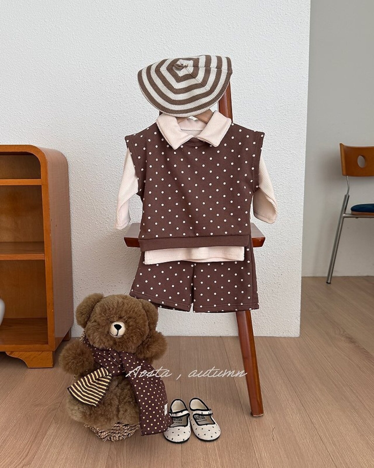 韓国子供服 / 26Autumn / Aosta / モルモル襟Tシャツ / 秋服 *S~XXL*