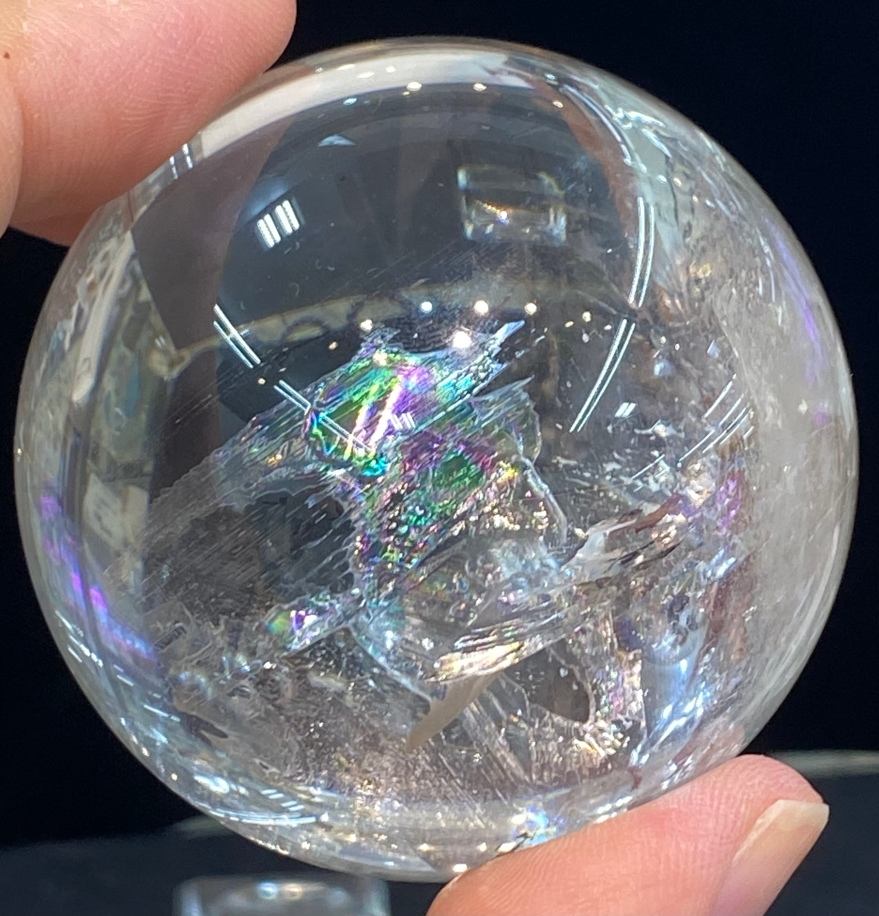 パイライトインクォーツ 六面体パイライト 貫入結晶 ルチルの噴水 激レア！ レア パイライト入り！虹入り！水晶丸玉 パイライトインクォーツ丸玉