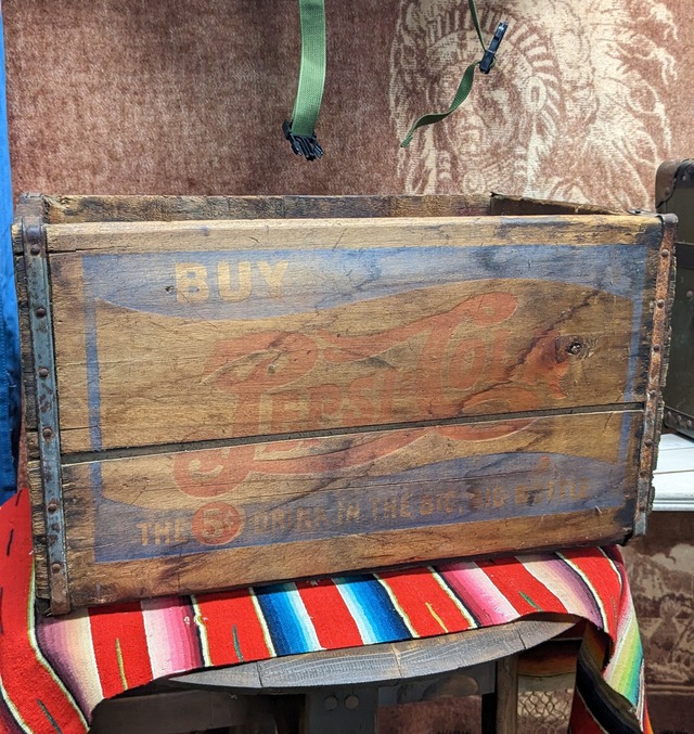 AS-IS Vintage PEPSI Cola Crate Wood Box Antique ビンテージ ペプシ 