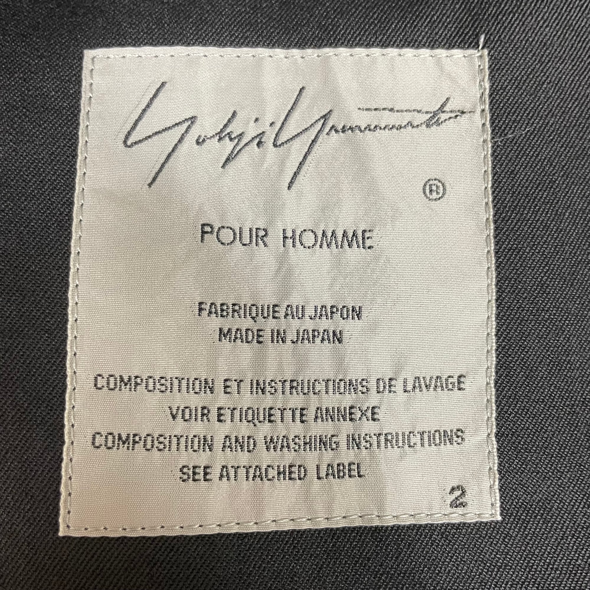 Yohji Yamamoto POUR HOMME シワギャバ スタンドカラー トッパー Yohji Yamamoto POUR HOMME シワギャバ スタンドカラー トッパー