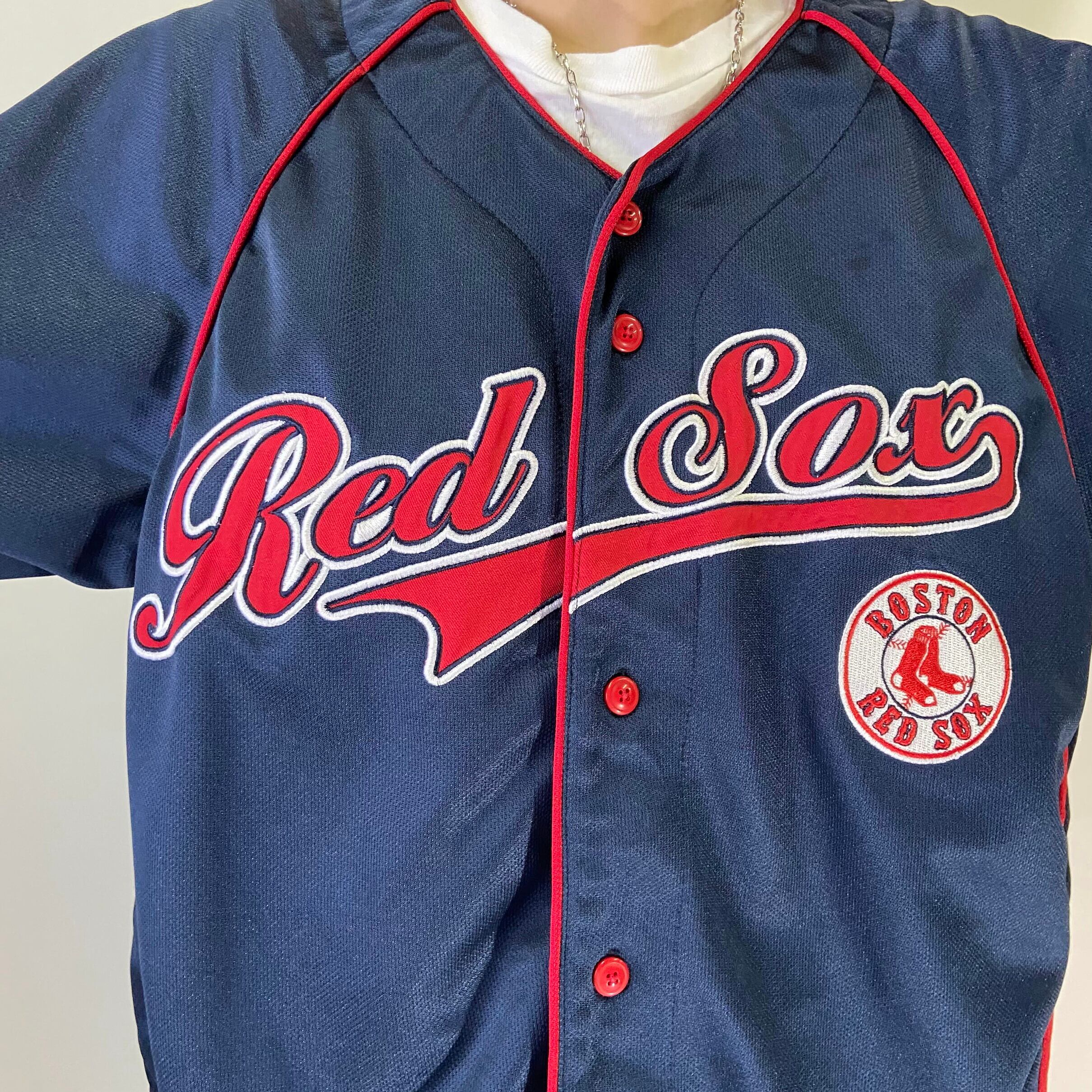 MLB ボストン・レッドソックス ベースボールシャツ メンズL 古着