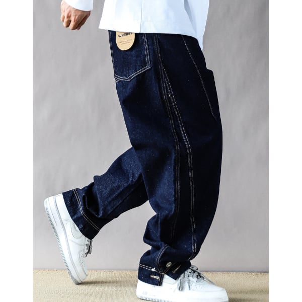 Wide silhouette design denim pants C3808