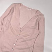 アンサンブル カシミヤ100% DOUBLEDAY ダブルデイ ニット カーディガン ノースリーブ セーター S~M程度 /うすピンク レディース