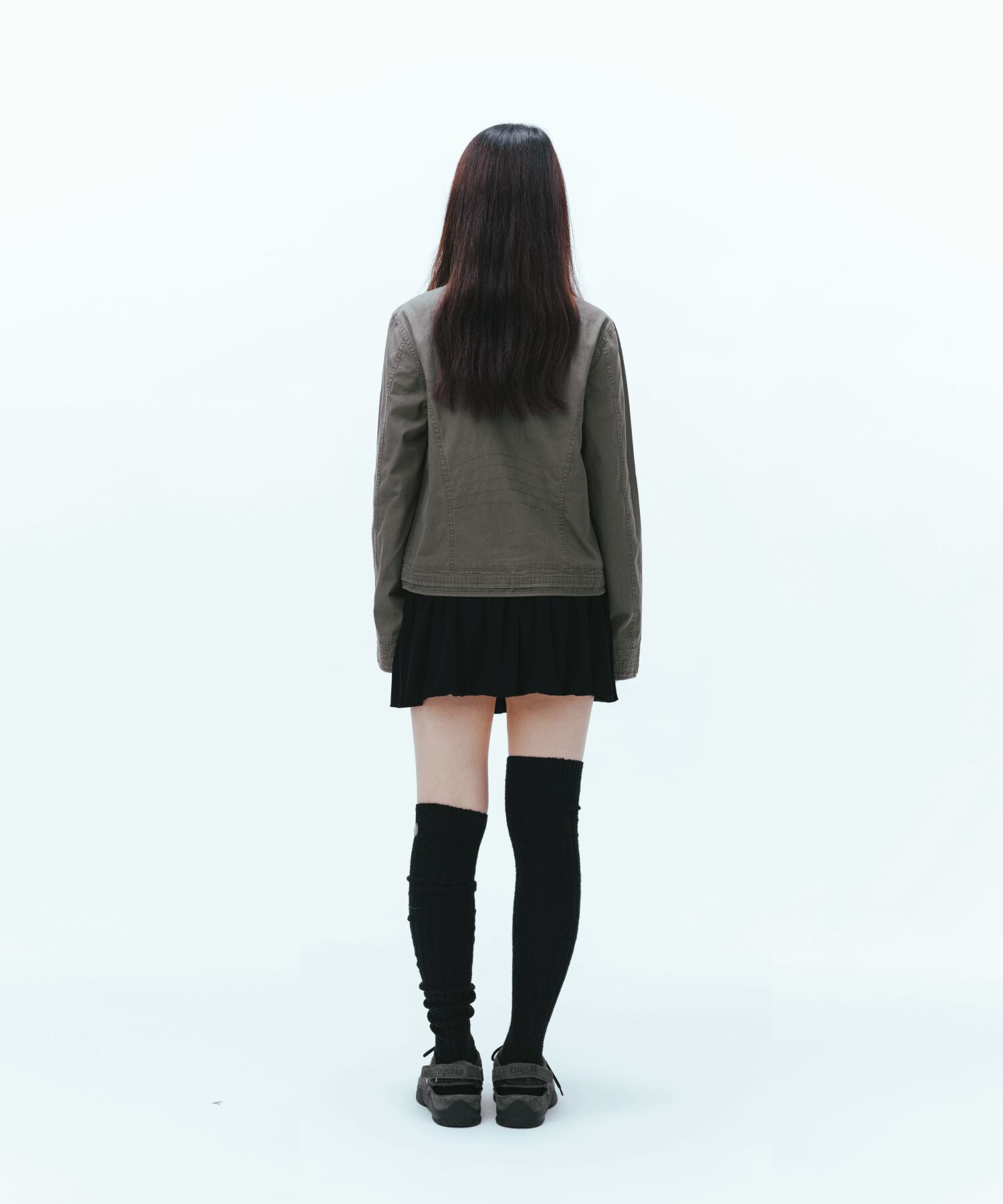 BINDING COTTON JACKET ASH BROWN - coyseio