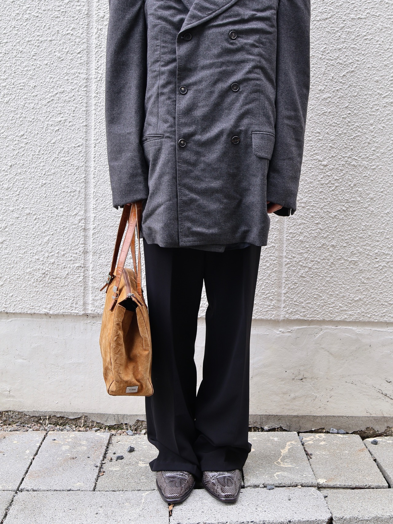 【gianfranco ferre】coloring suede leather bag