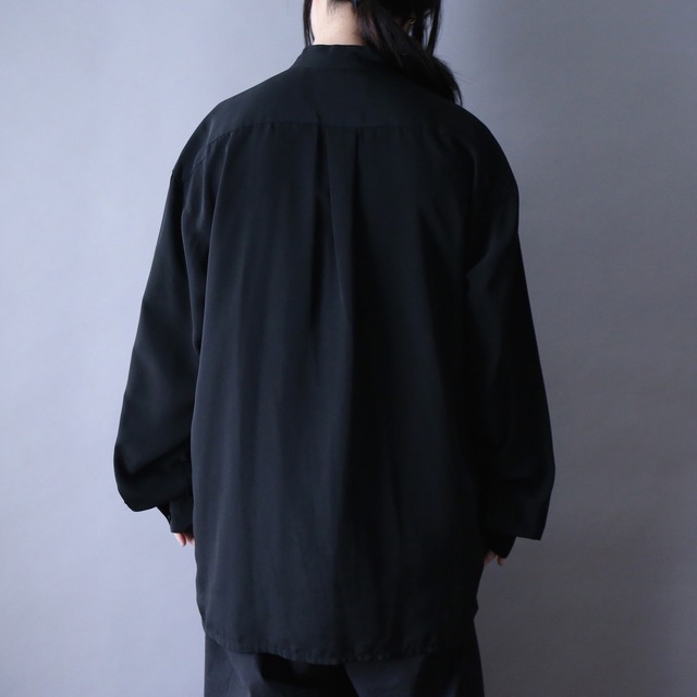 silver and crystal decoration fry front band collar over silhouette shirt