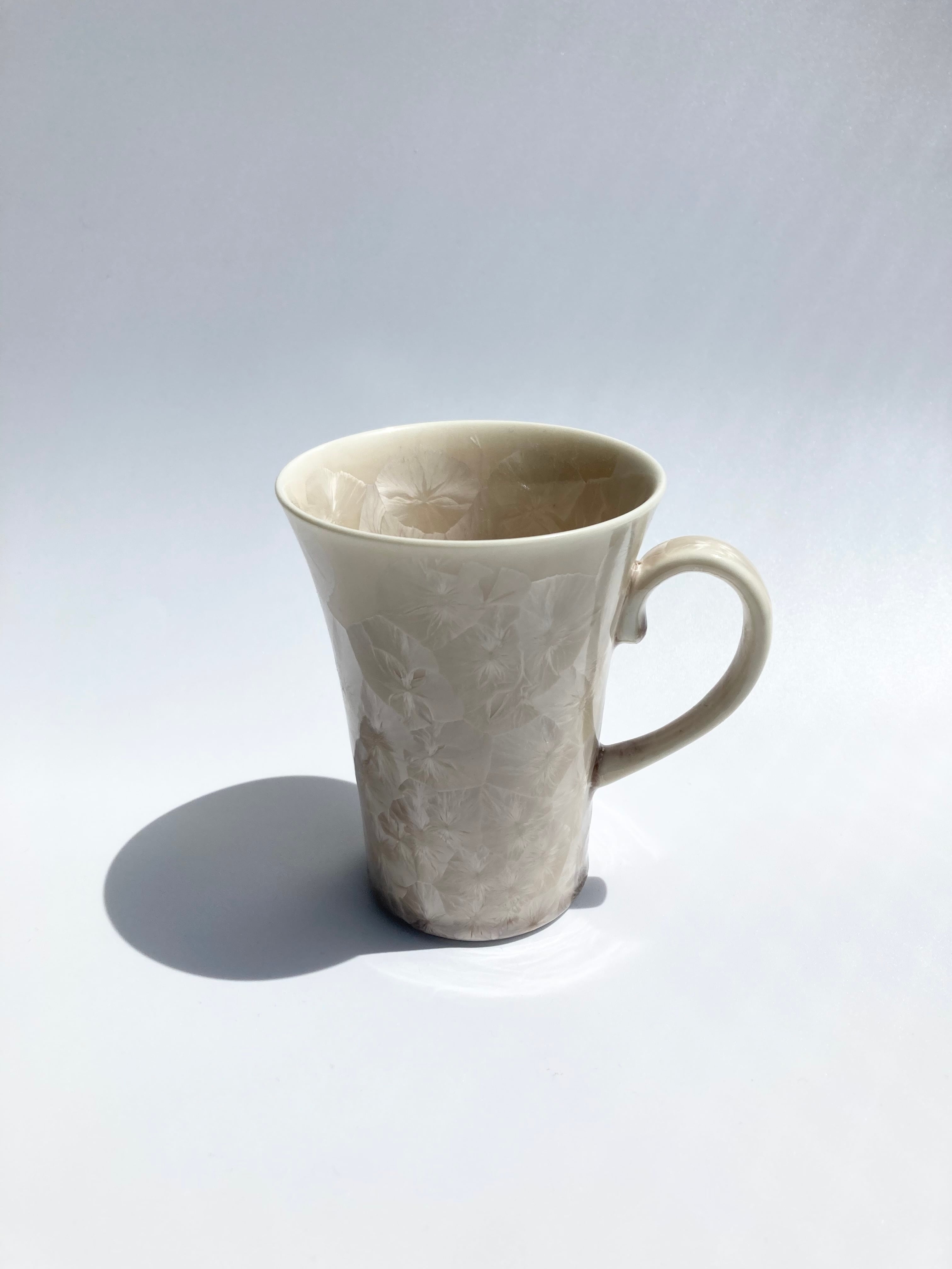 京焼・清水焼】 花結晶（茶色） マグカップ 細長 | 若林陶器