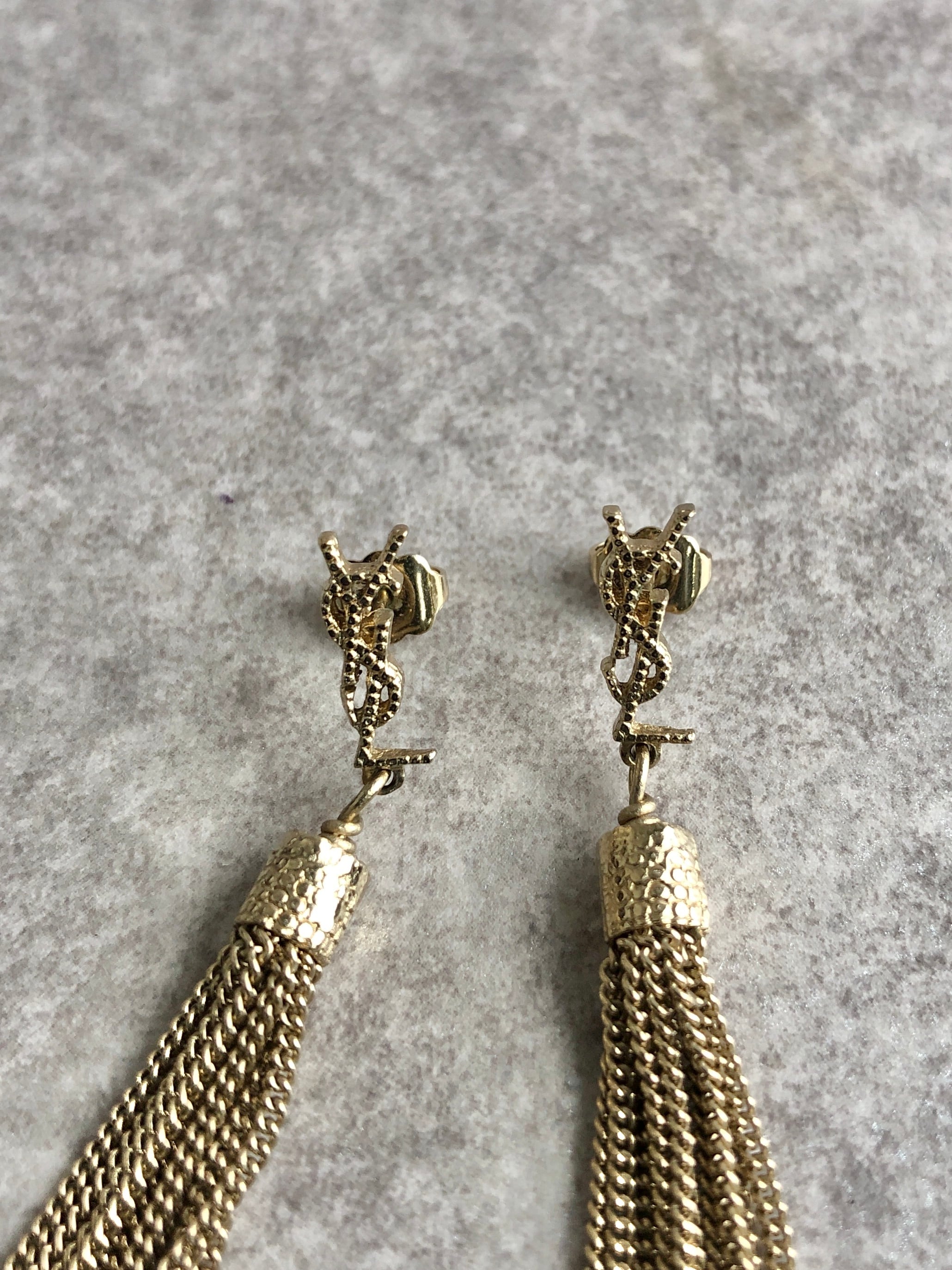 Yves Saint Laurent イヴ・サンローラン ピアス ゴールド YSL タッセル