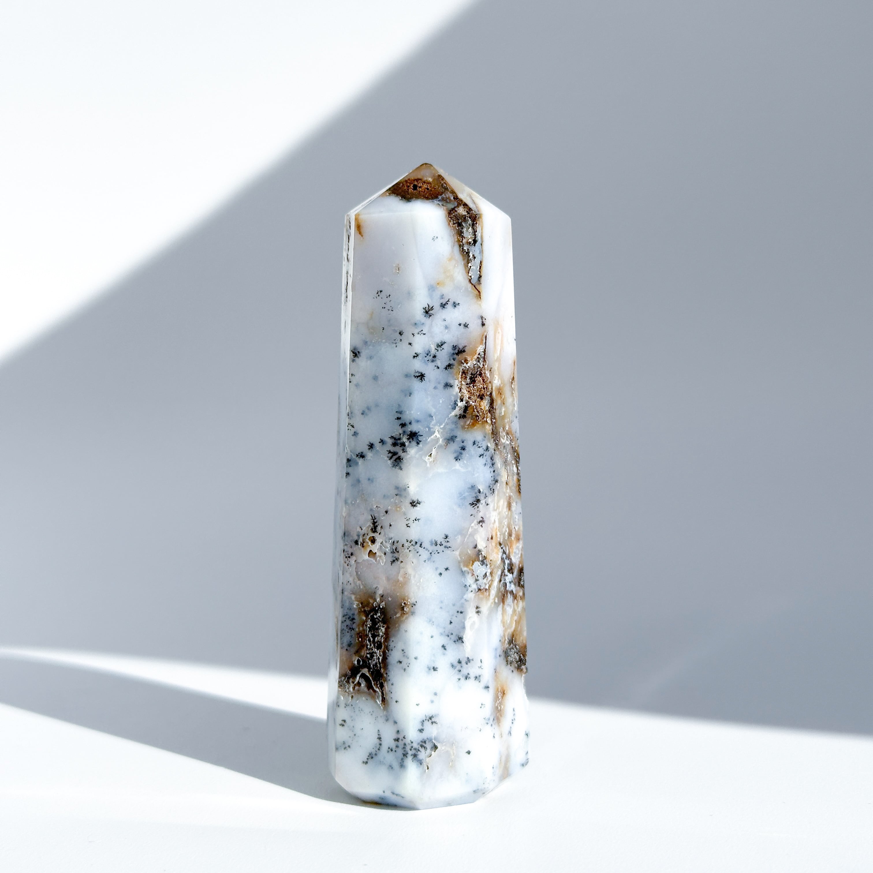 デンドリティックアゲート　１連　ペア 華やかな個性を感じさせる】デンドリティックアゲート 20.7ct | まるむ商会