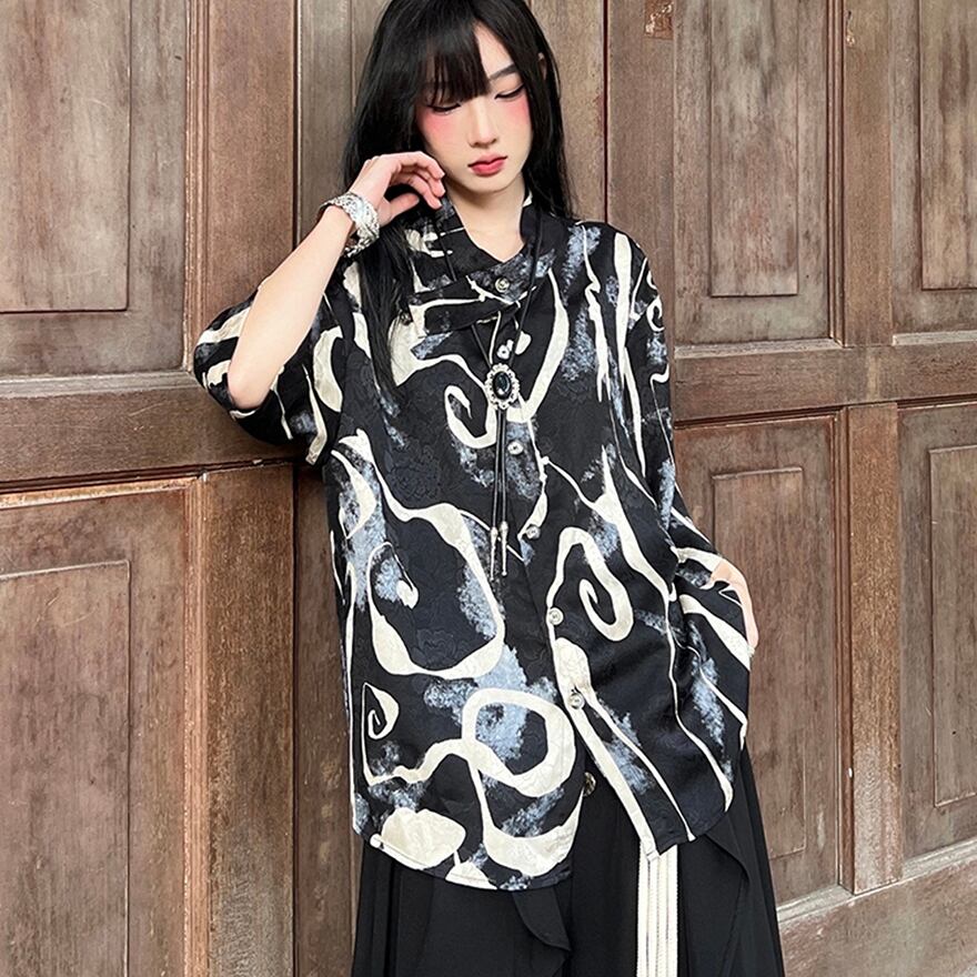 クロップドチャイニーズトップス 美品｜レディース