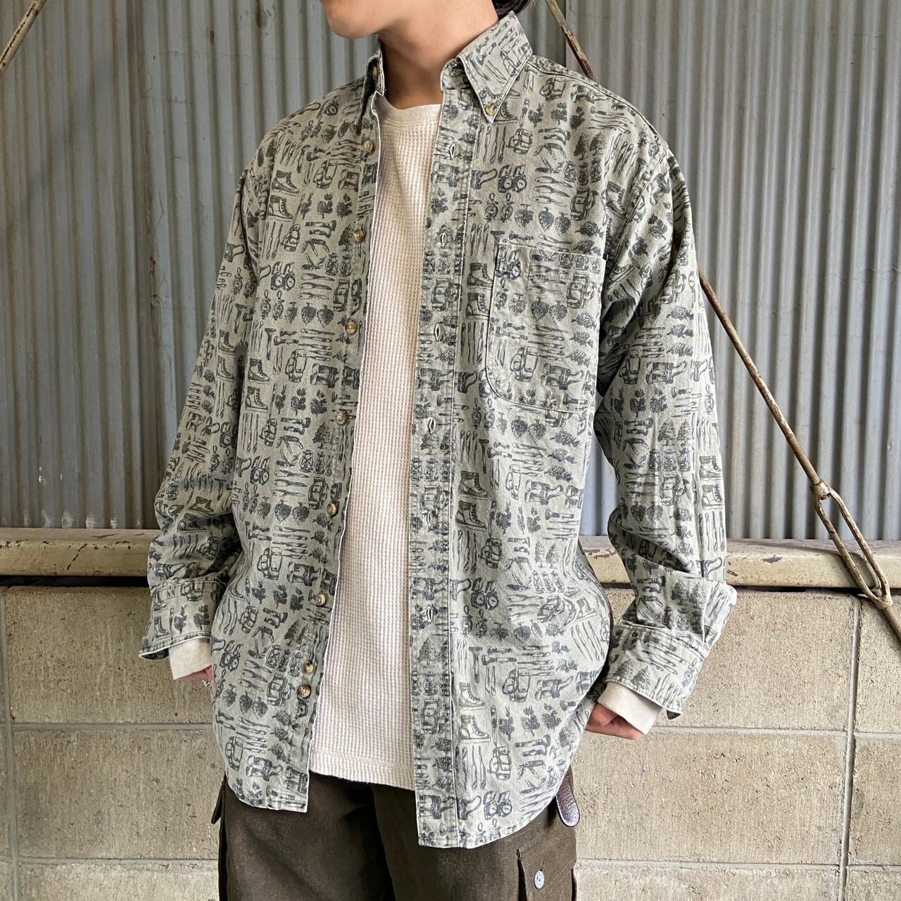 90年代 ウールリッチ WOOLRICH 長袖 ボタンダウンデニムシャツ USA製 メンズXXL ヴィンテージ /eaa334462