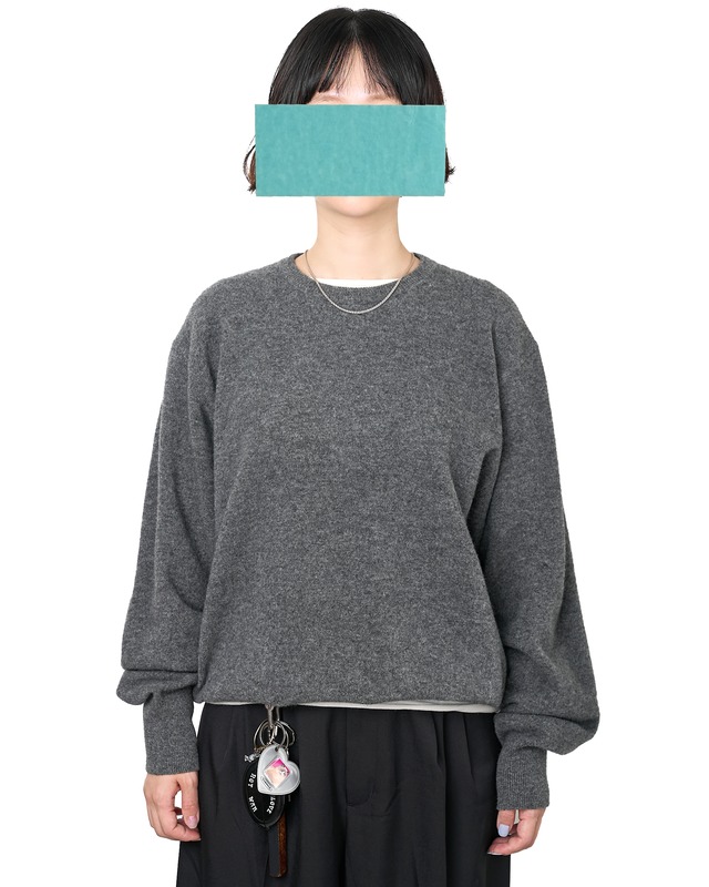 ssstein "EXTRA FINE WOOL KNIT CREW NECK LS〔GREY〕"