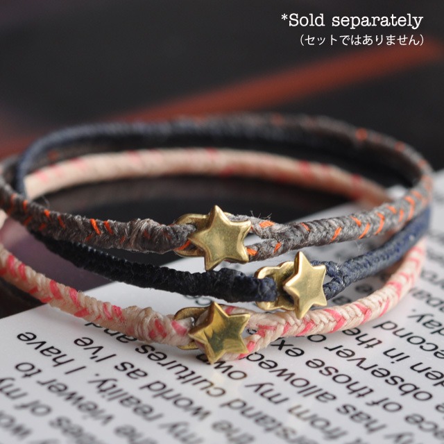 SCOSHA（スコーシャ）Star Fishtail Bracelet (スター付ナイロンコードブレスレット)【Brass】