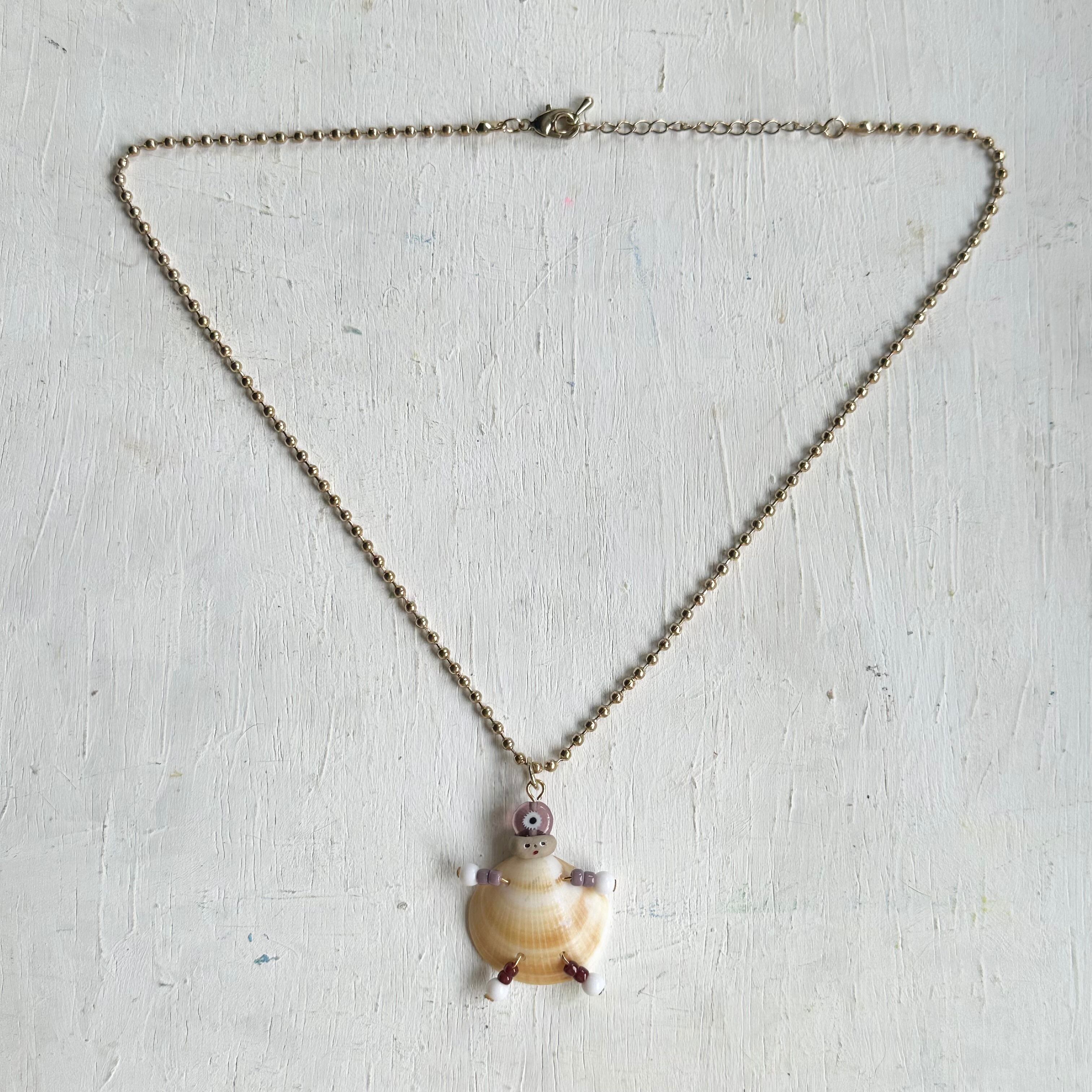 貝殻ドールのペンダント(チェーン) | 貝殻こけし舎