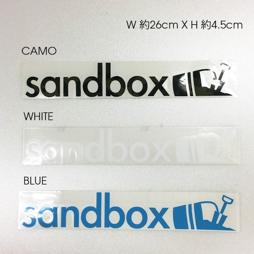 SANDBOX カッティングステッカー　10”LONG (CAMO / WHITE / BLUE/GRAY)
