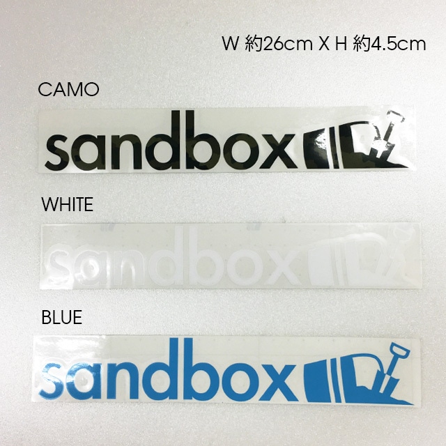 SANDBOX カッティングステッカー　10”LONG (CAMO / WHITE / BLUE/GRAY)