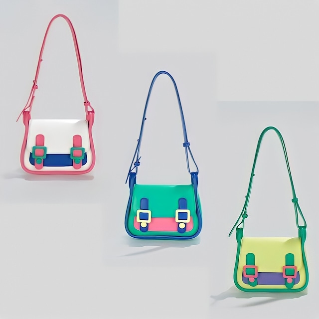 【3色】ポップな配色のcolorful バッグ（G-016）