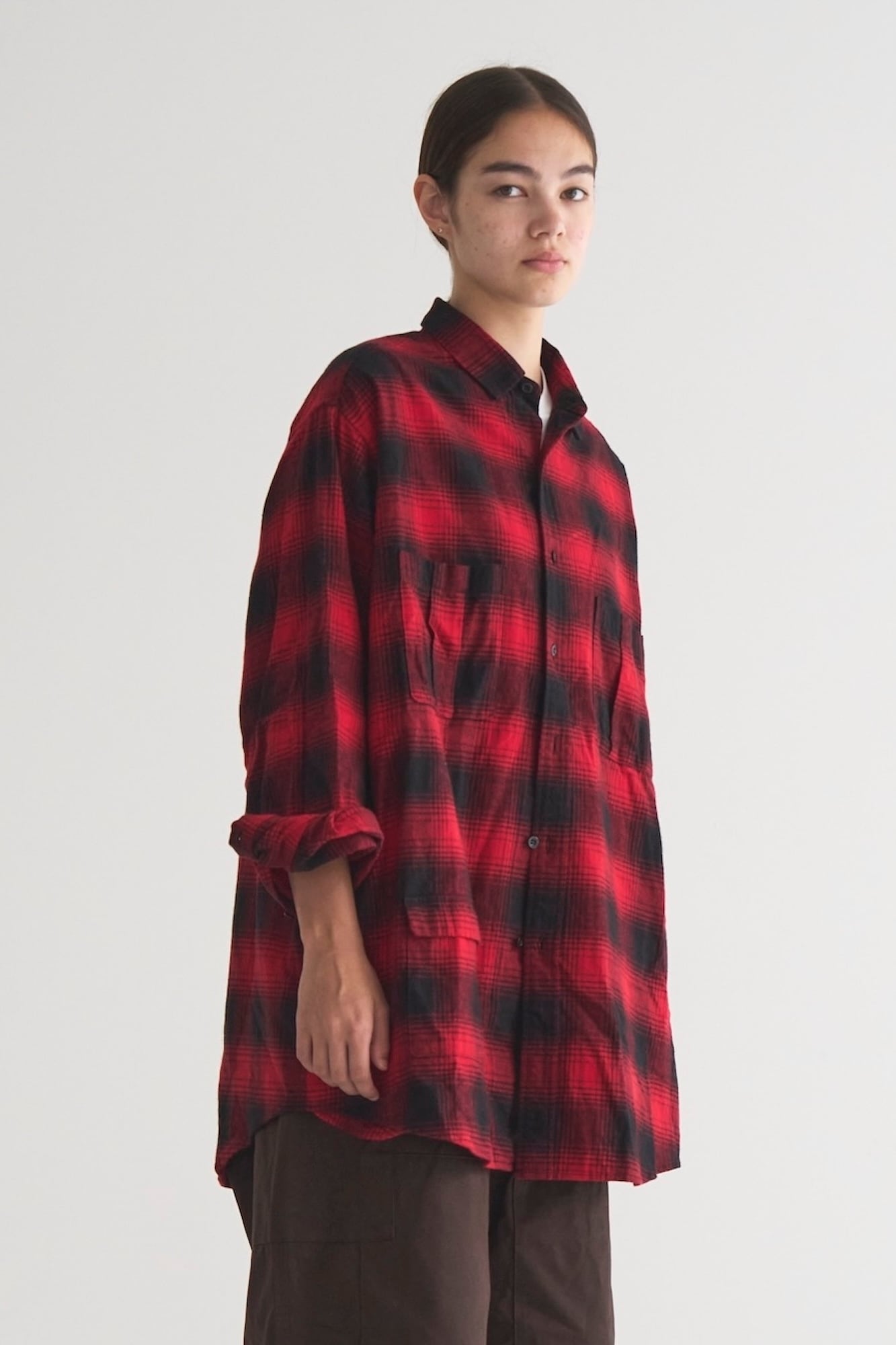 184 SHIRTS 5P V.R. CHECK Black x Red