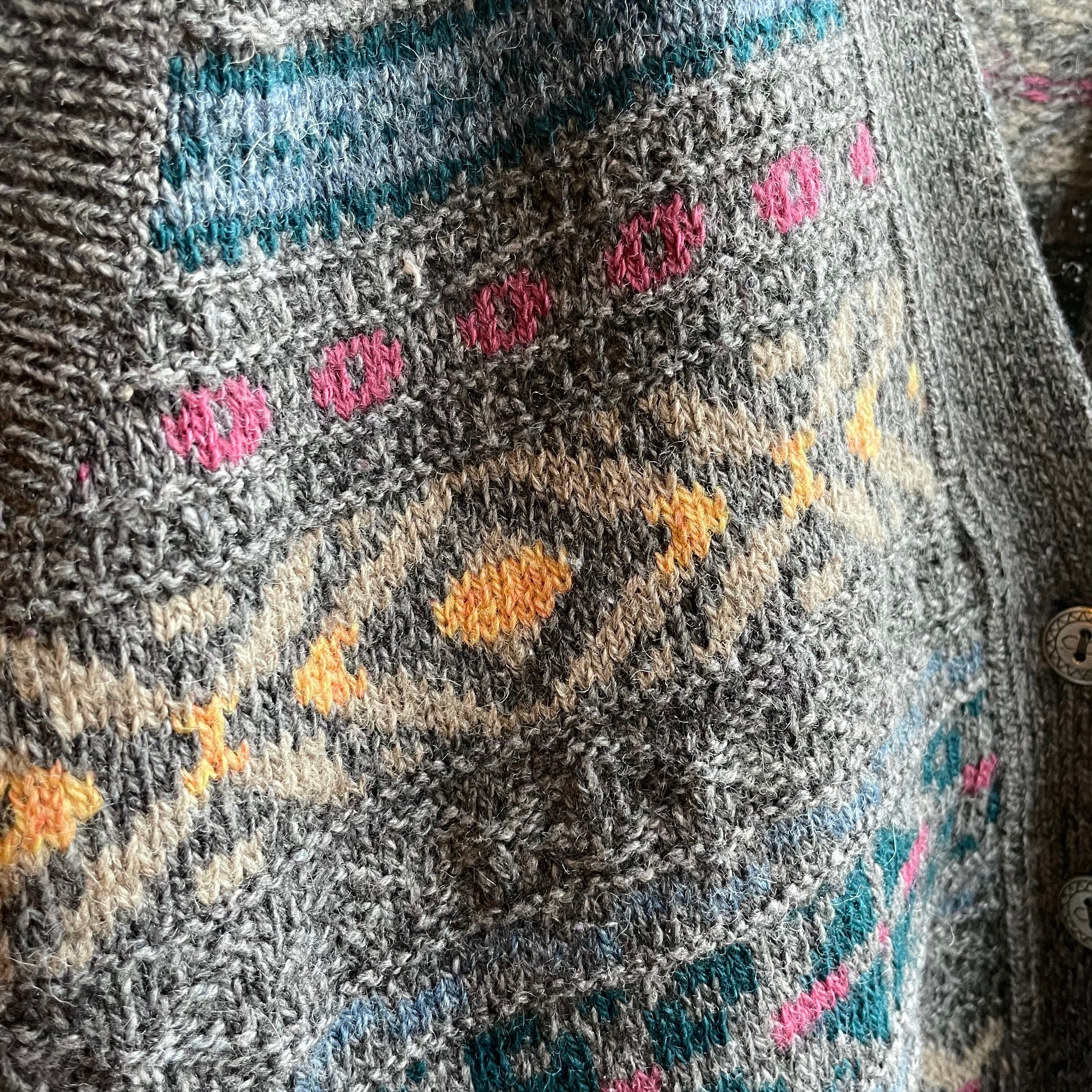 1980-90s eddie bauer ethnic weaving design knit vest