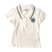 LACOSTE ラコステ ワッペン 半袖ポロシャツ 40/ホワイト/鹿の子