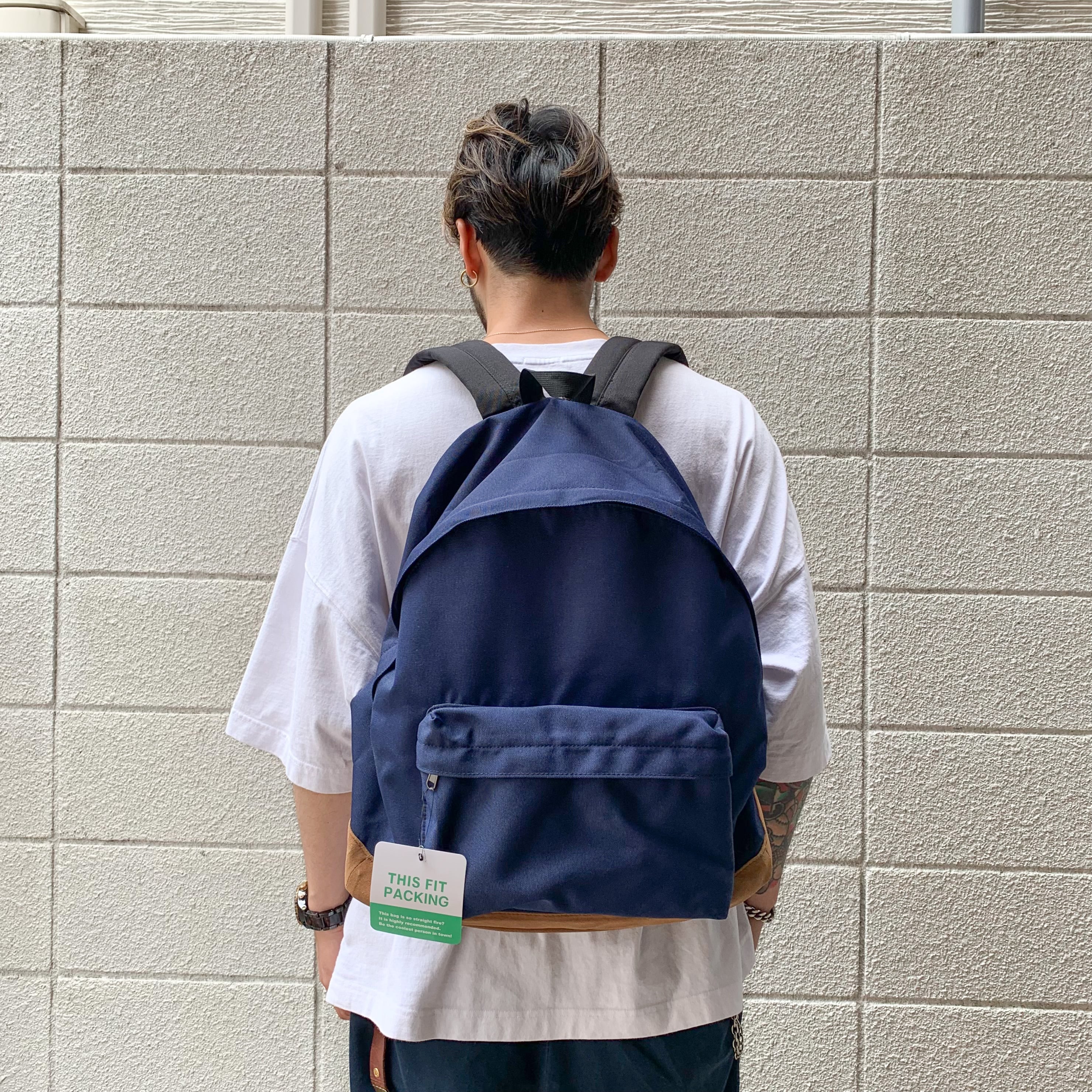 PACKING BOTTOM SUEDE BACKPACK NAVY