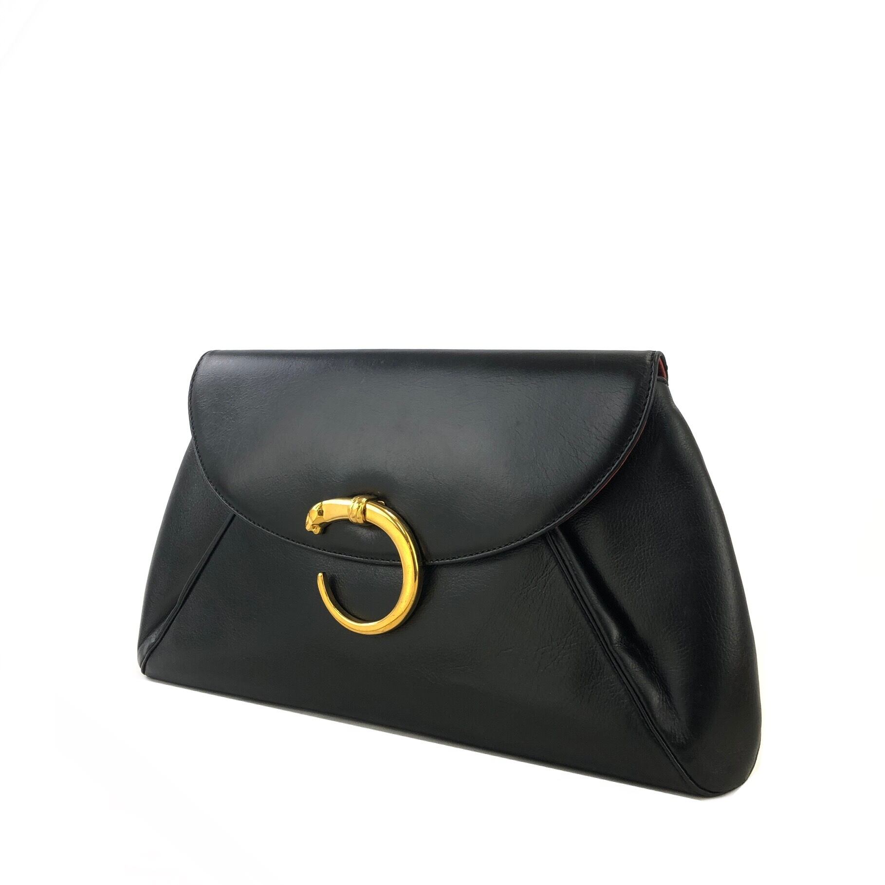 Cartier カルティエ パンテール クラッチバッグ ブラック×レッド Cartier カルティエ パンテール クラッチバッグ ブラック×レッド