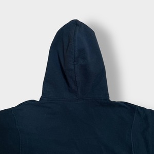 【JERZEES】パーカー プルオーバー プリント フーディー スウェット hoodie ブラック S サッカー US古着