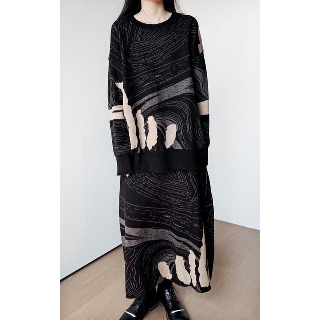 Abstract pattern knit set up C1640