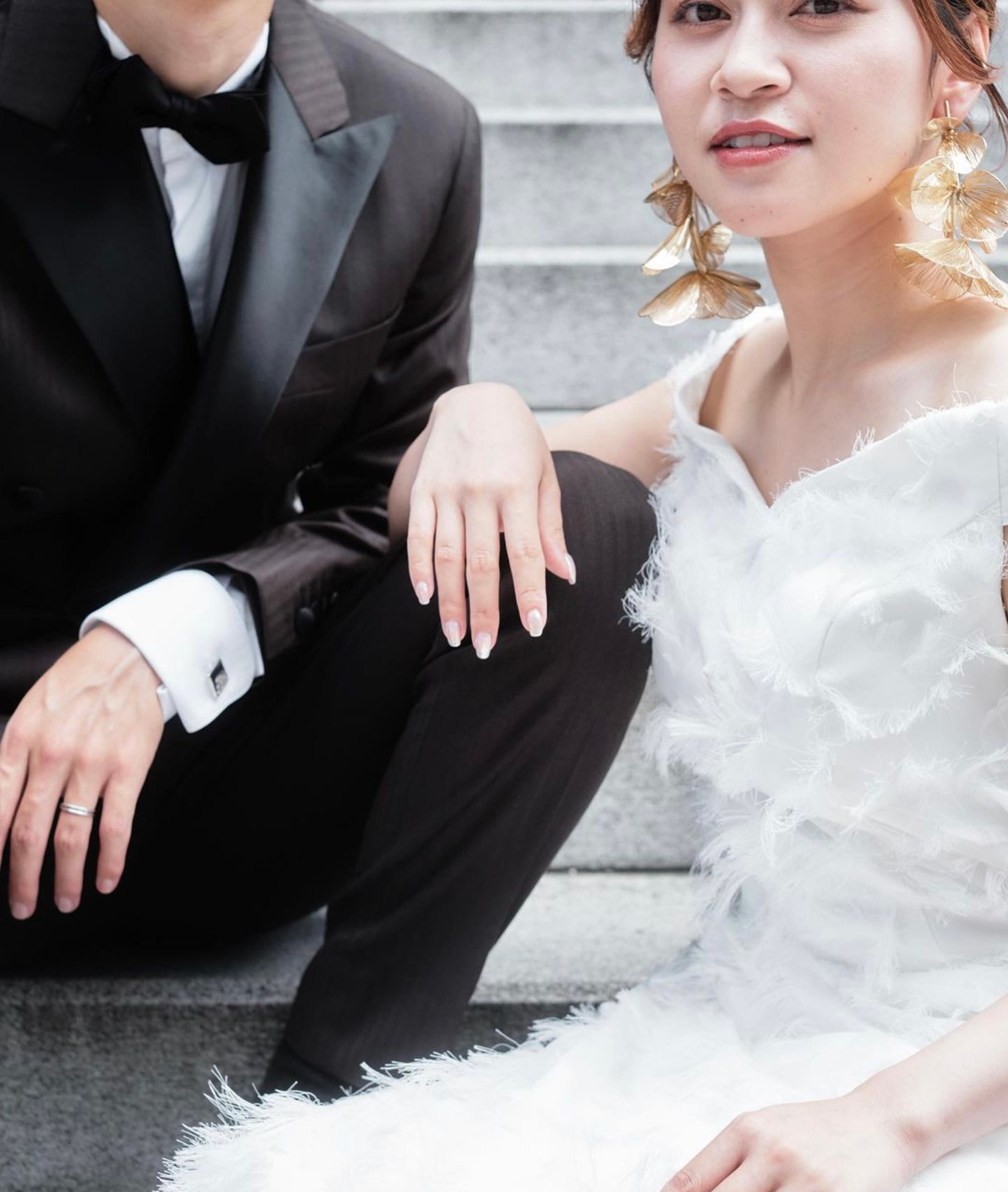 フェザーオフショルドレス | miawedding