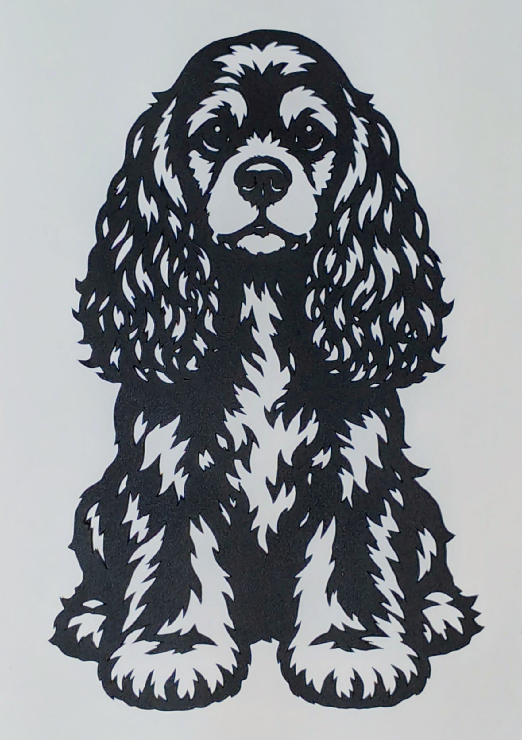 切り絵 アメリカンコッカースパニエルちゃん | Miyu工房 Paper Cutting