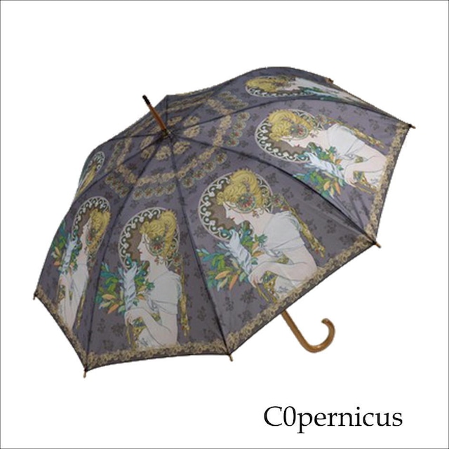 Umbrella　ミュシャ　羽　名画木製ジャンプ傘 　浜松雑貨屋Copernicus