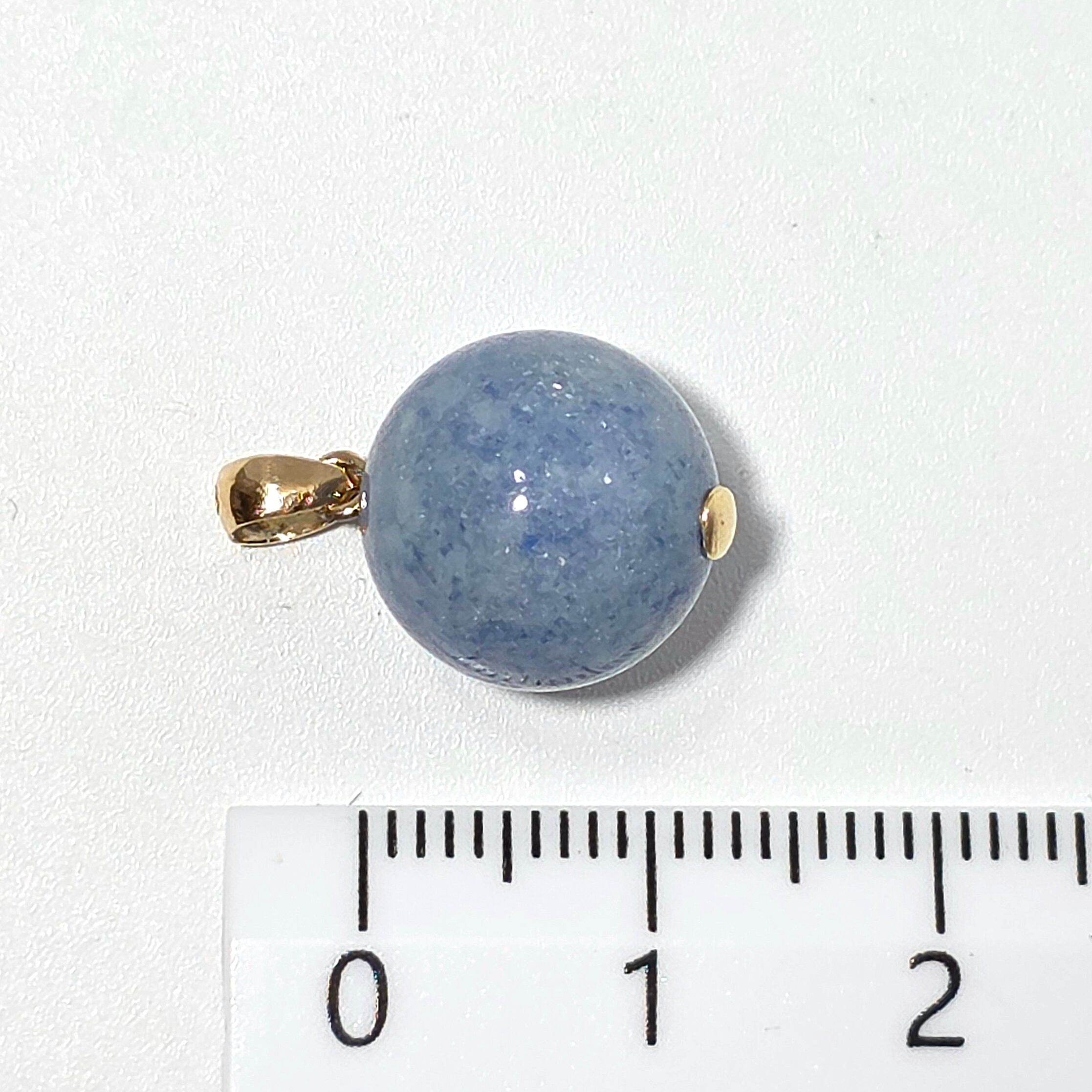 K18 入コン沢:糸魚川翡翠12㍉玉:ペンダントトップ金具付き BPT0570