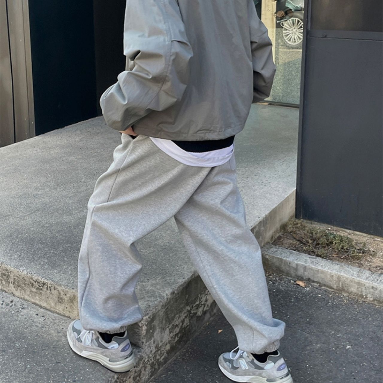 シンプルルーズスウェットパンツ　1006