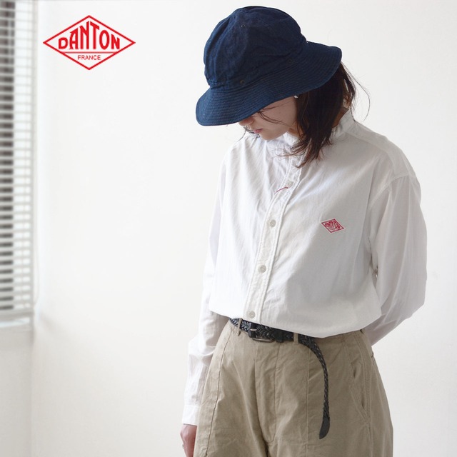 DANTON [ダントン] M's L/S OXFORD NO COLLAR SHIRTS [JD-3607YOX] 長袖バンドカラーシャツ・長袖シャツ・ノーカラー・無地・メンズ・男性用・紳士・MEN'S[2023SS]