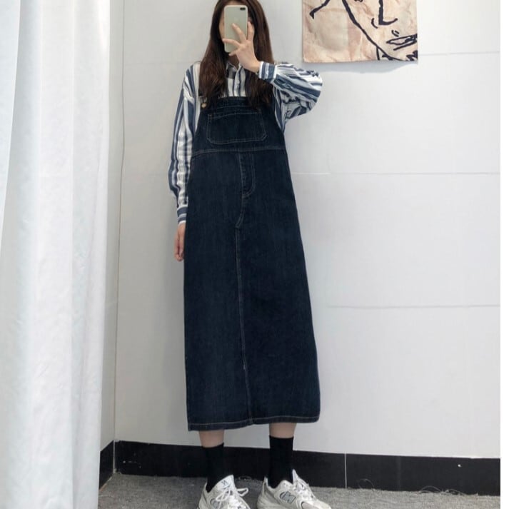 スカート ワンピース ジャンパースカート ジャンスカ デニムワンピース