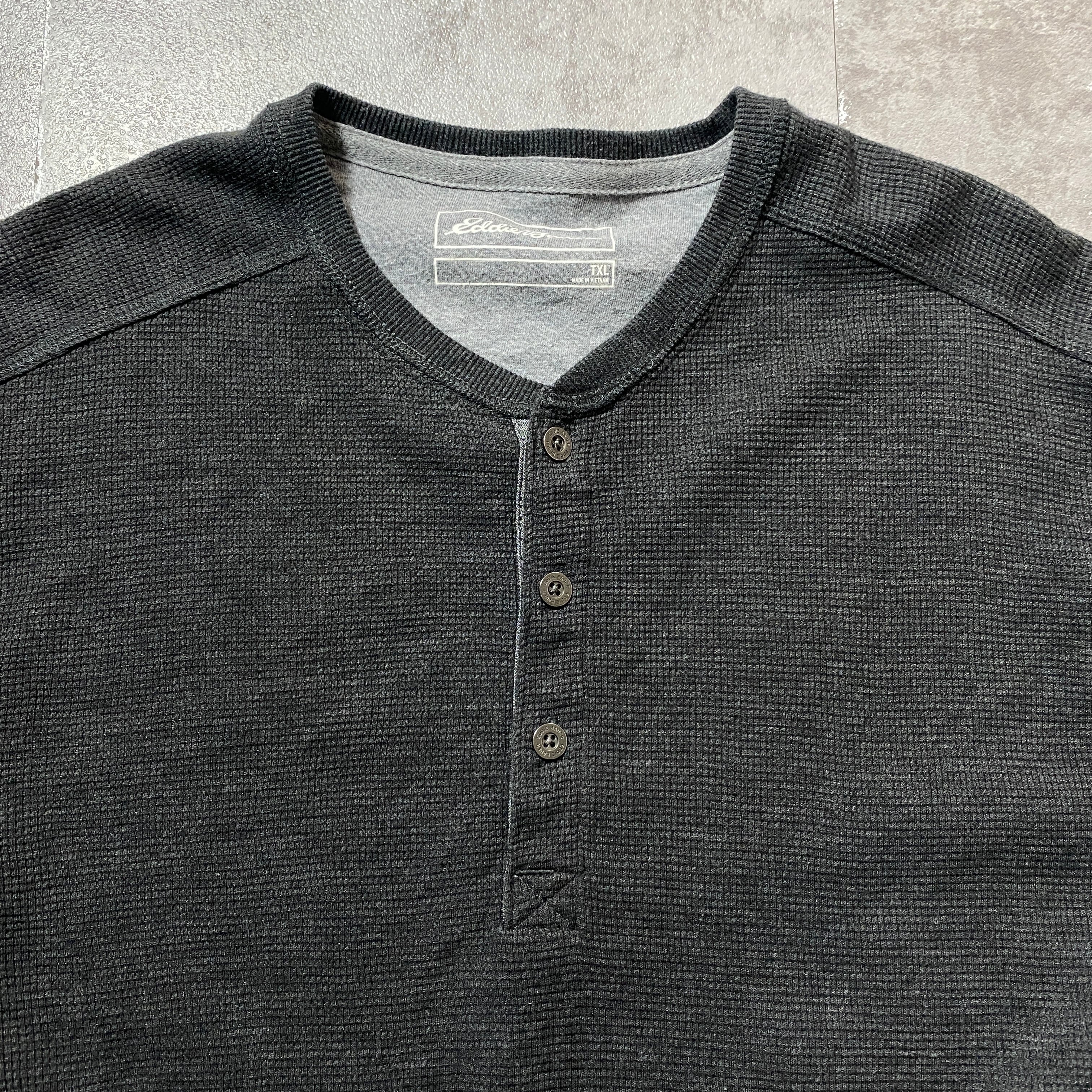 Eddie Bauer エディーバウアー ヘンリーネック サーマル生地 Tシャツ