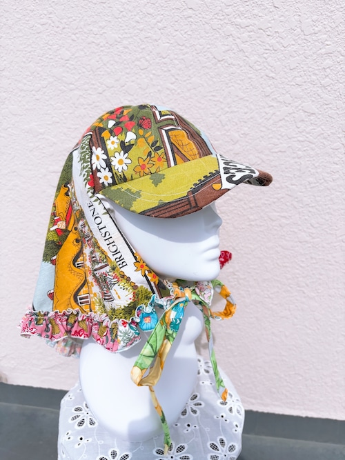 2wy babushka capレトロイエローフラワー