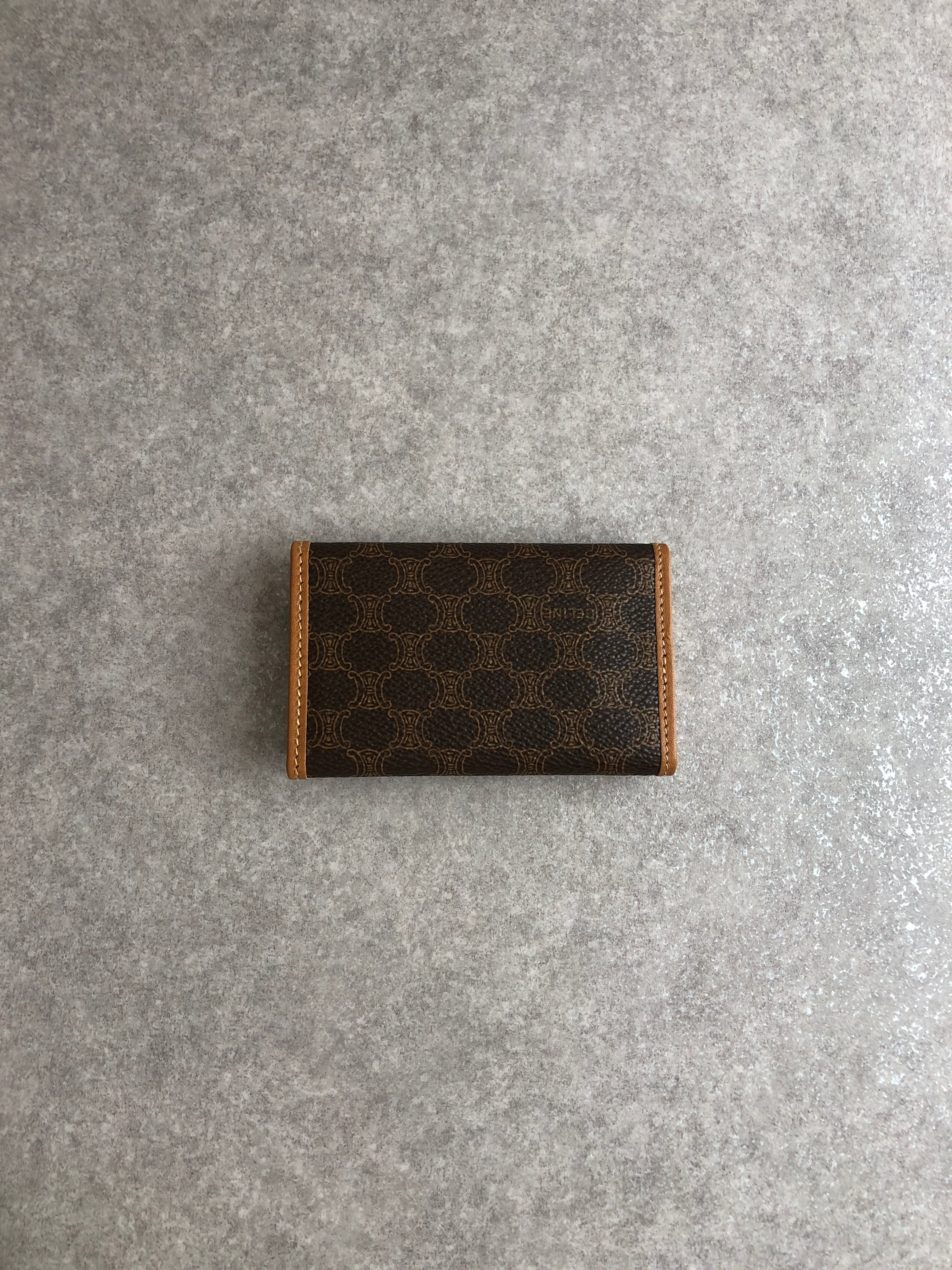 CELINE セリーヌ マカダム キーケース ブラウン ブラゾン PVCレザー