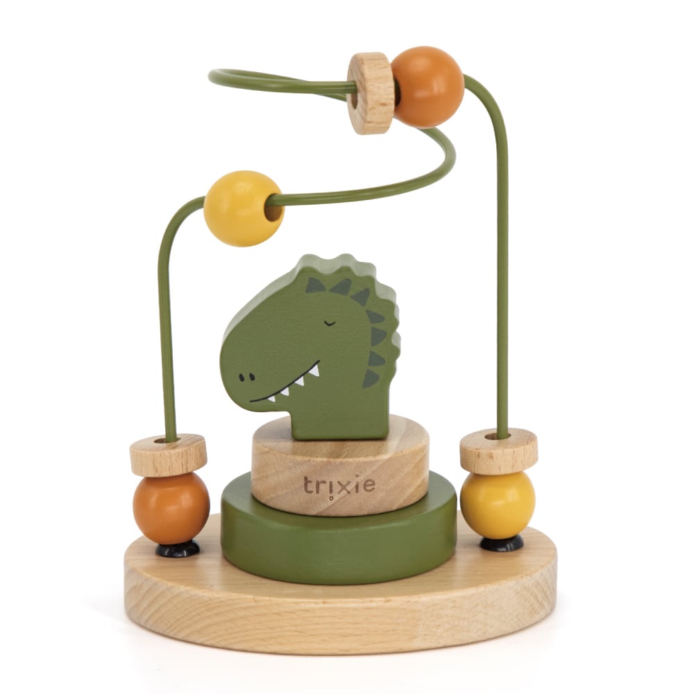 trixie baby ウッドトイ ビーズメイズ Mr.Dino 恐竜 ダイナソー 木のおもちゃ トリクシ trixie Wooden beads maze