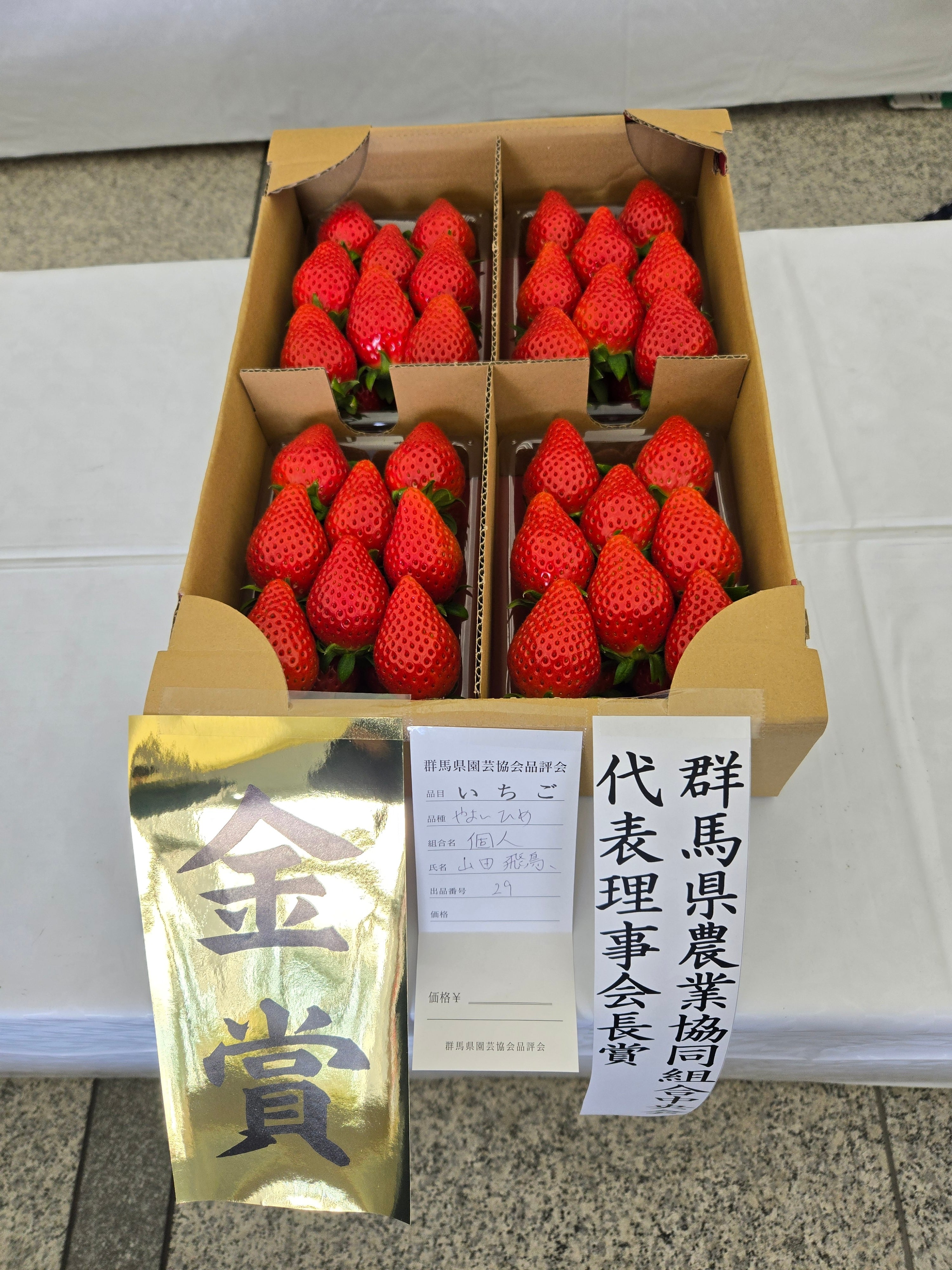 やよいひめ やよいひめ 群馬県いちご品評会金賞受賞かなり濃い味のいちごを皆様へ