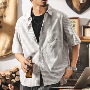ヴィンテージストライプ半袖シャツ 225984