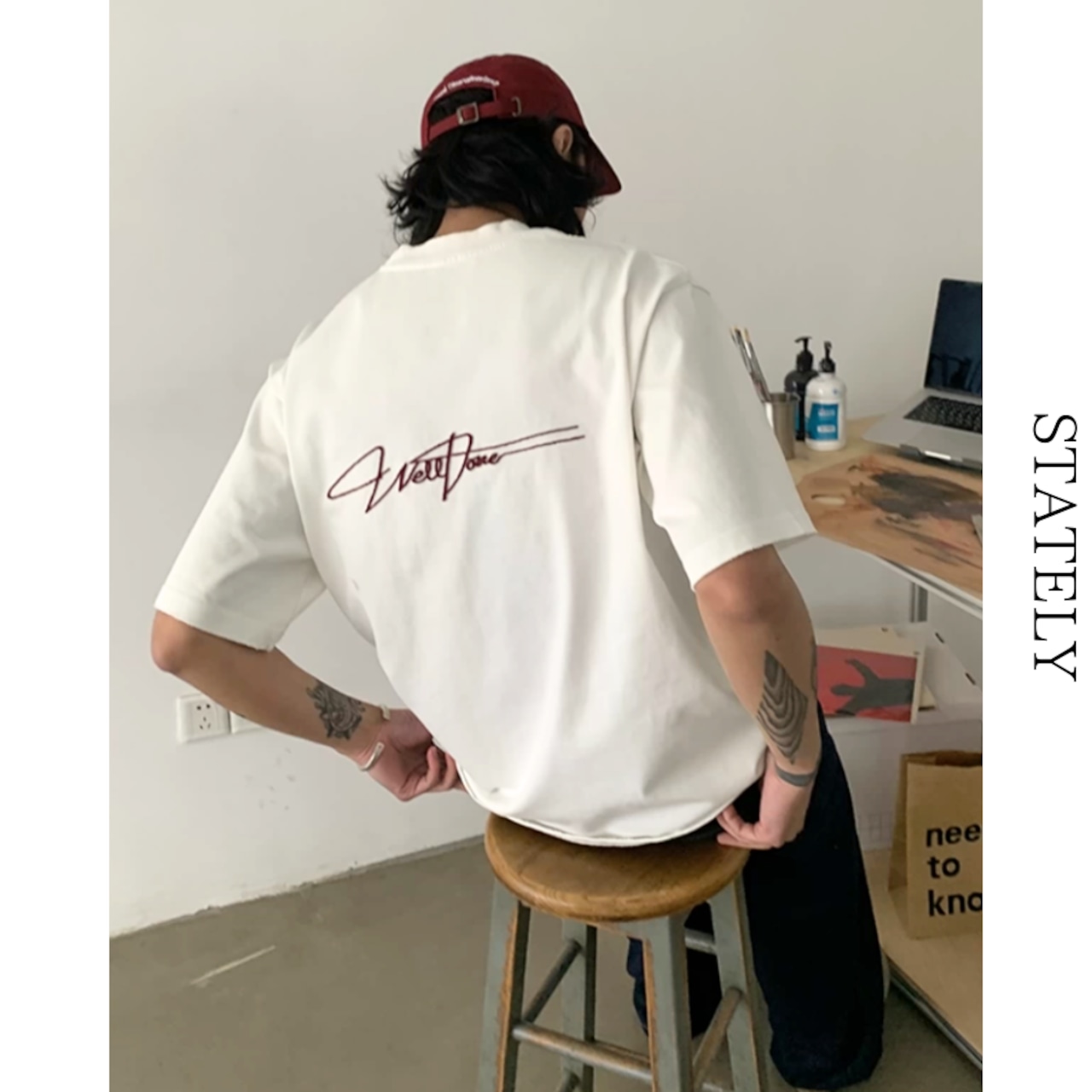 Velour Script ベロアロゴTee/2color_T142・画像4