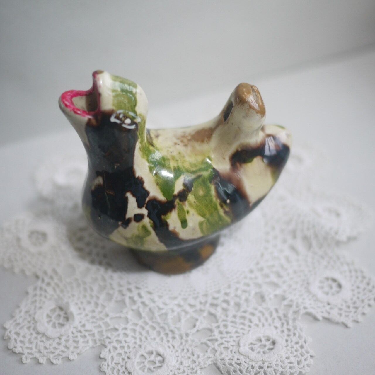 小鳥水笛 三彩陶スリップ コルンド ルーマニア