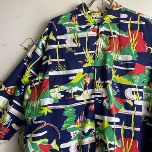 vintage 1960’s TULANE cotton hawaiian shirt “under the sea”