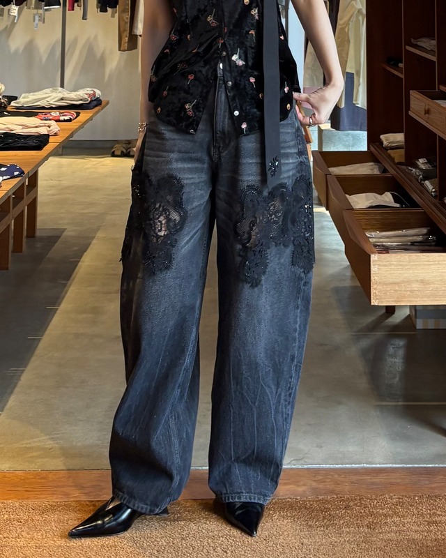【再入荷】PRANK PROJECT プランクプロジェクト / レースデニム / Lace Embroidery Denim