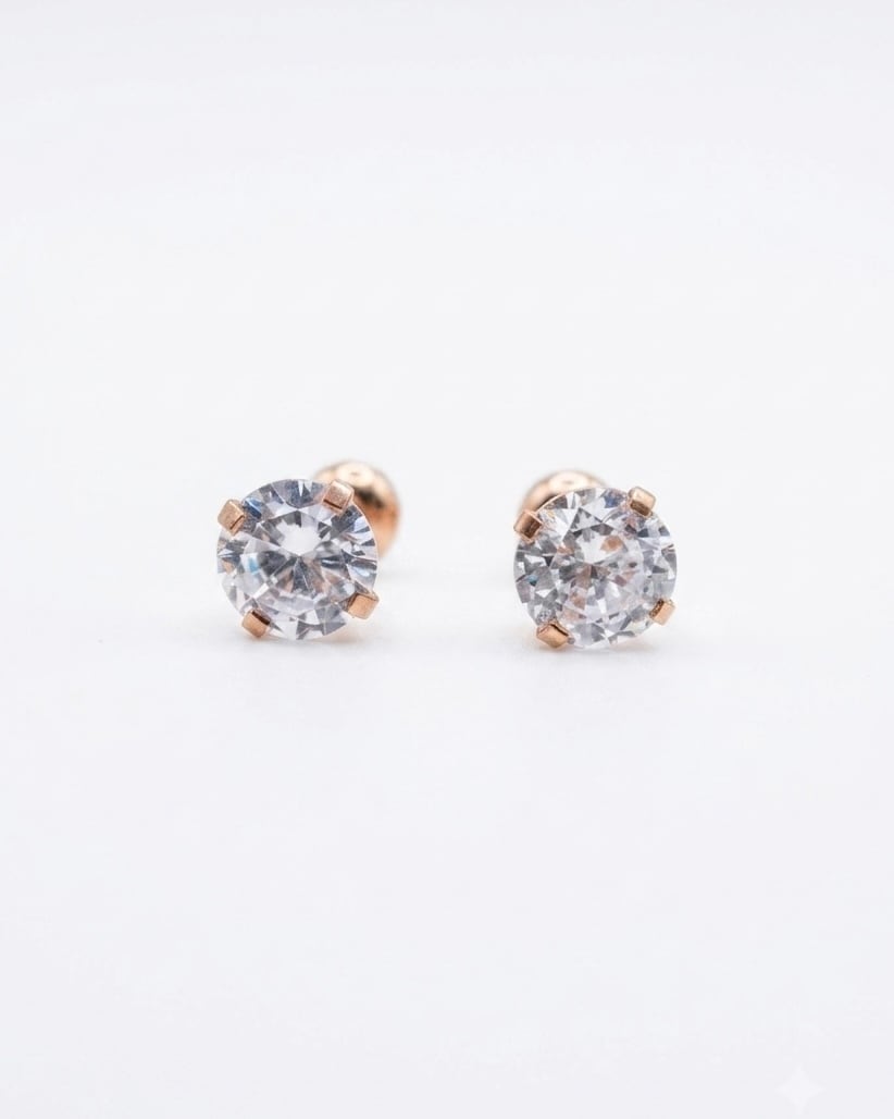 6mmダイヤ風ピアス