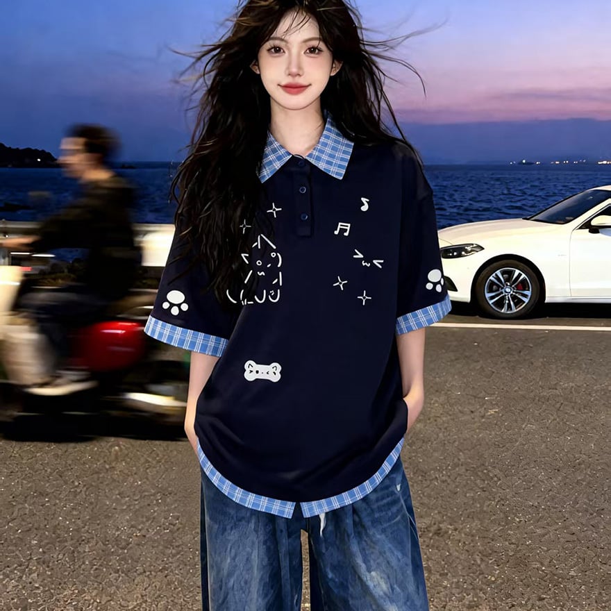 サブカル系 Y2Kファッション ストリート半袖Tシャツ | サブカル系地雷