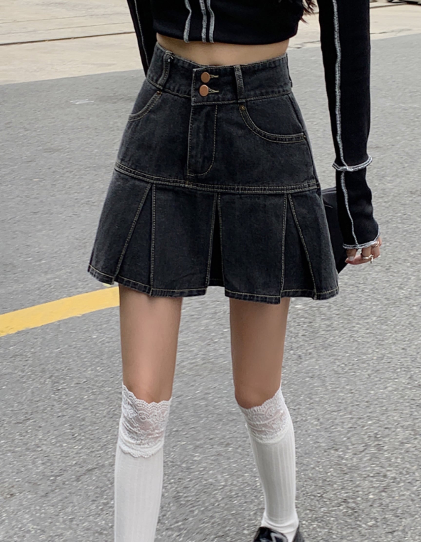 プリーツデニムスカート LK790 | Like a