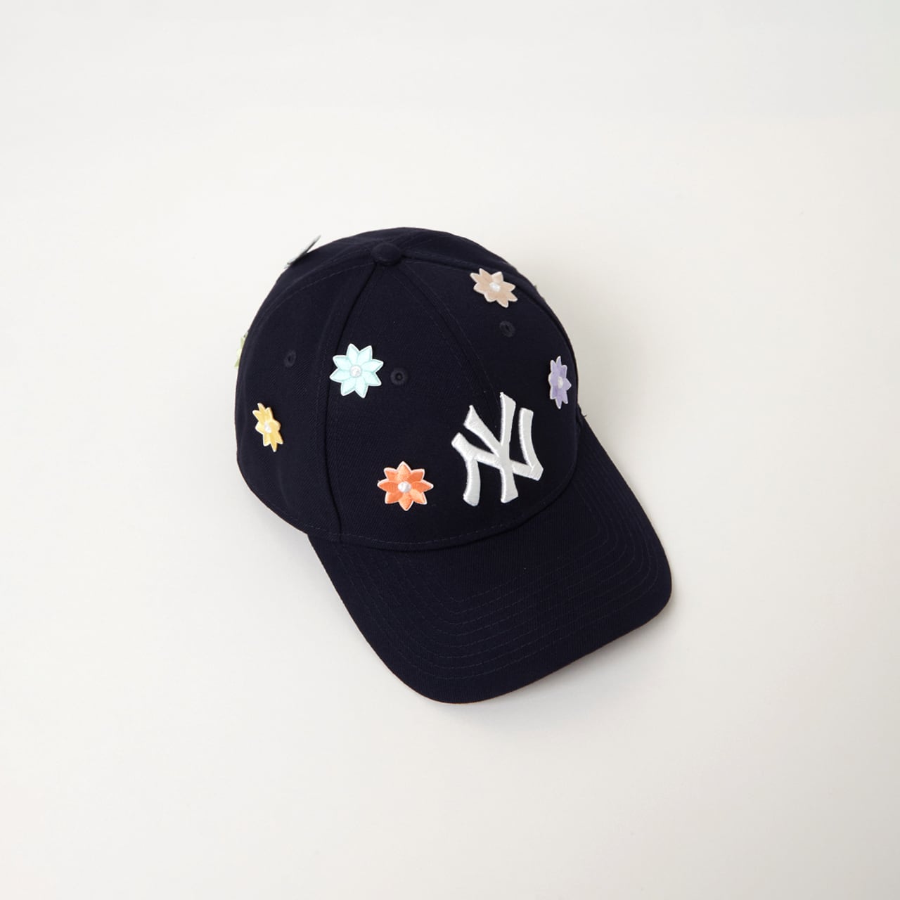 Rainbow 3D Flower Cap(Navy) | NICK GEAR