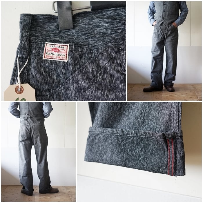 SUGARCANE シュガーケーン　ブラックコバートエンジニアパンツ41825 SUGARCANE シュガーケーン ブラックコバート エンジニアパンツ